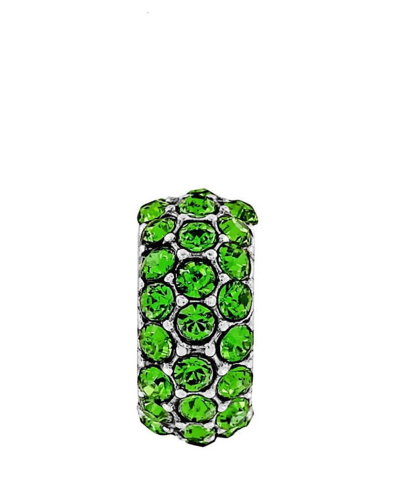 Front of a size O/S Glitter Spacer in Green in Green by Brighton. | dia_product_style_image_id:330306